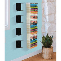 Go Hooked Heavy Duty Metal Wall Mounted Book Shelves For Study Room, Living Room And Bedrooms (4 Pcs) (Black)