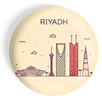 Dhcrafts Fridge Magnet Brown Color Riyadh Glossy Finish Design Pack Of 1