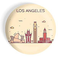 Dhcrafts Fridge Magnet Brown Color Los Angeles Glossy Finish Design Pack Of 1
