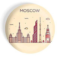 Dhcrafts Fridge Magnet Brown Color Moscow Glossy Finish Design Pack Of 1