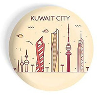 Dhcrafts Fridge Magnet Brown Color Kuwait City Glossy Finish Design Pack Of 1