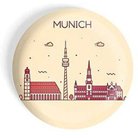 Dhcrafts Fridge Magnet Brown Color Munich Glossy Finish Design Pack Of 1