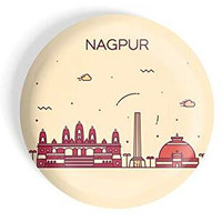 Dhcrafts Fridge Magnet Brown Color Nagpur Glossy Finish Design Pack Of 1