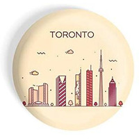 Dhcrafts Fridge Magnet Brown Color Toronto Glossy Finish Design Pack Of 1