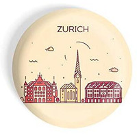 Dhcrafts Fridge Magnet Brown Color Zurich Glossy Finish Design Pack Of 1