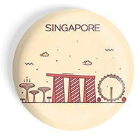 Dhcrafts Fridge Magnet Brown Color Singapore Glossy Finish Design Pack Of 1