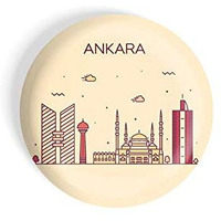 Dhcrafts Fridge Magnet Brown Color Ankara Glossy Finish Design Pack Of 1