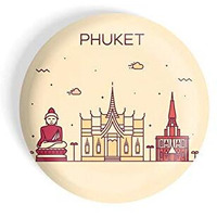 Dhcrafts Fridge Magnet Brown Color Phuket Glossy Finish Design Pack Of 1