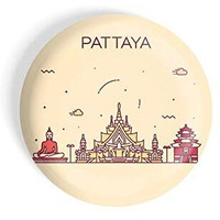 Dhcrafts Fridge Magnet Brown Color Pattaya Glossy Finish Design Pack Of 1