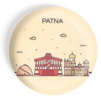 Dhcrafts Fridge Magnet Brown Color Patna Glossy Finish Design Pack Of 1