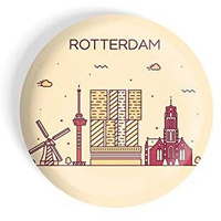Dhcrafts Fridge Magnet Brown Color Rotterdam Glossy Finish Design Pack Of 1