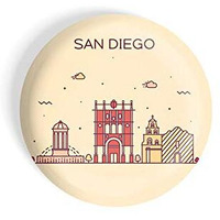 Dhcrafts Fridge Magnet Brown Color San Diego Glossy Finish Design Pack Of 1