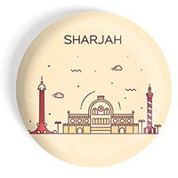 Dhcrafts Fridge Magnet Brown Color Sharjah Glossy Finish Design Pack Of 1