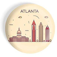 Dhcrafts Fridge Magnet Brown Color Atlanta Glossy Finish Design Pack Of 1