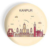 Dhcrafts Fridge Magnet Brown Color Kanpur Glossy Finish Design Pack Of 1