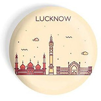 Dhcrafts Fridge Magnet Brown Color Lucknow Glossy Finish Design Pack Of 1