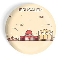 Dhcrafts Fridge Magnet Brown Color Jerusalem Glossy Finish Design Pack Of 1