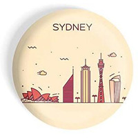 Dhcrafts Fridge Magnet Brown Color Sydney Glossy Finish Design Pack Of 1