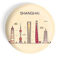 Dhcrafts Fridge Magnet Brown Color Shanghai Glossy Finish Design Pack Of 1