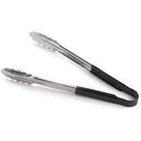 Sms Homeware Utility Tong For Kitchen Tong For Frying Tong For Cooking Tong For Serving (Pack Of 2), Black