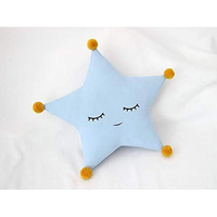 The Purple Tree Velvet Cute Star Cuddle Cushion For Kids And Babies (Blue, Pack Of 1), Crib Cushion, Cuddle Cushion For Babies, Baby Cot Cushions