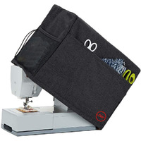 Double R Bags Sewing Machine Cloth Cover With Storage Pockets, Stitching Machine Silai Machine Compatible With Most Standard Singer Juki Jack Usha Brother Tailoring Silaaee Machines (Black)