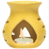 Mkd2 Rise Ceramic Aroma Diffuser Oil Burner Lamp For Home Fragrance (Yellow)