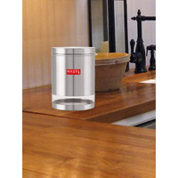 Hazel Stainless Steel Container For Kitchen Storage Transparent See Through Matt Finish Storage Jar Dabba, Set Of 1, 3000 Ml, Silver