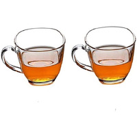 Markques Teaware Glass Cup For Green Tea, Herbal Tea, Coffee (Transparent, Clear, 200 Ml) 2 Pieces