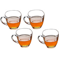 Markques Teaware Glass Cup For Green Tea, Herbal Tea, Coffee (Transparent, Clear, 200 Ml) 4 Pieces