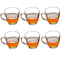 Markques Teaware Glass Cup For Green Tea, Herbal Tea, Coffee (Transparent, Clear, 200 Ml) 6 Pieces