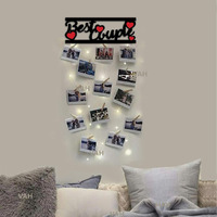 Vah Best Couple Black Wooden Photo Frame With Led Light - Photo Wall Hanging, Memories Wall Hanging, Hanging Photo Frames For Wall Decoration, Moments Wall Hanging, Photos Hanging For Wall Decoration, Photo Frames For Wall Decoration With Light