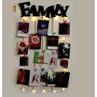 Vah-Kya Bat Hai !! Photo Wall Hanging, Memories Wall Hanging, Hanging Photo Frames For Wall Decoration, Moments Wall Hanging, Photos Hanging For Wall Decoration, Photo Frames For Wall Decoration With Light (Pack Of 1 Led, 1 Tap & 16 Wooden Clips)