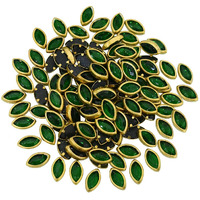 Embroiderymaterial Raw Material Flat Glue On Kundan Stones Beads For Craft, Jewellery Making, Bangles Work, Maggam Work Material, Stones For Embroidery Work, Aari Work (Eye Shape, 5X9Mm, 250 Pieces)