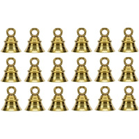 Uapan Brass Hanging Bell For Festival Home Decoration With J Hock (2 Inch, Pack Of 18)