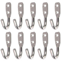 Istar Stainless Steel Multi-Purpose J Type Hook Bathroom Hooks Cloth Hanger Wall Hook Door Robe Hooks For Hanging Keys,Clothes (Pack Of 20)