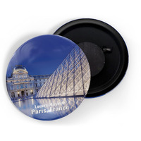 Dhcrafts Fridge Magnet Multicolor Famous Tourist Place Louvre Museum Paris, France D1 Glossy Finish Design Pack Of 1