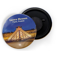 Dhcrafts Fridge Magnet Multicolor Famous Tourist Place Louvre Museum Paris, France D3 Glossy Finish Design Pack Of 1