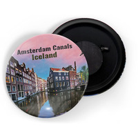 Dhcrafts Fridge Magnet Multicolor Famous Tourist Place Amsterdam Canals Glossy Finish Design Pack Of 1
