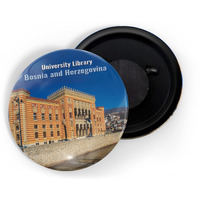 Dhcrafts Fridge Magnet Multicolor Famous Tourist Place University Library Bosniaand Herzegovina Glossy Finish Design Pack Of 1