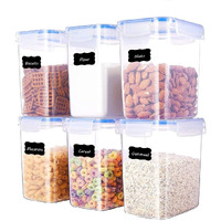 Entity Airtight Storage Container Set For Fridge Bpa Free Airtight Plastic Container For Kitchen - 1300Ml, Transparent (Pack Of 6)