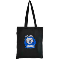 Danioo "DonT Worry We Carry" Canvas Tote Bag For Women, Multipurpose Handbags For Women With Zipper And Pocket For Travel, Shopping Bag | Hand Bag | College Tote Bag(Black & Blue)