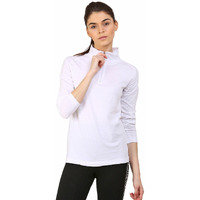 ApPulse WomenS 1/4 Zip Slimfit Raglan Sleeve Tshirt (328_White_Small)