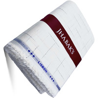 JhabakS Unstitched 100% Pure Cotton - 2.25M Shirt Fabric & 3M Kurta Material (White)