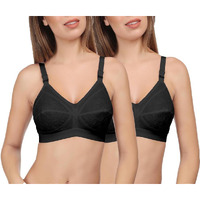 EveS Beauty WomenS Cotton Non Padded Wire Free Full Coverage Bra Black
