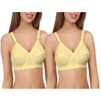 EveS Beauty WomenS Cotton Non Padded Wire Free Full Coverage Bra Beige