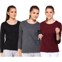 ApPulse WomenS Long Sleeve T Shirt(Combo Pack Of 3)