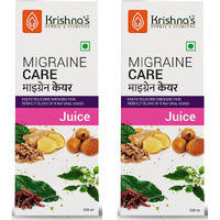 KrishnaS Migraine Care Juice - 500 Ml | (Pack Of 2) | Natural Migraine Reliever | Perfect Blend Of Sonth, Pippali, Ajmod & 6 Other Herbs
