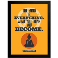 Interio Crafts Lord Buddha Motivational Quote Framed Poster For Home And Office Wall Decoration - Motivational Poster With Frame (Frame Size :13"X10" Inches, Poster Size:12"X8" Inches).
