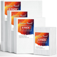Bansuri Aristocratic Cotton Canvas Board Set, Professional Primed White Blank- Artist Canvas Boards For Painting, Acrylic Paint, Oil Paint Dry(Total 8 Pcs 2X5X7,8X10, 9X12,10X14)